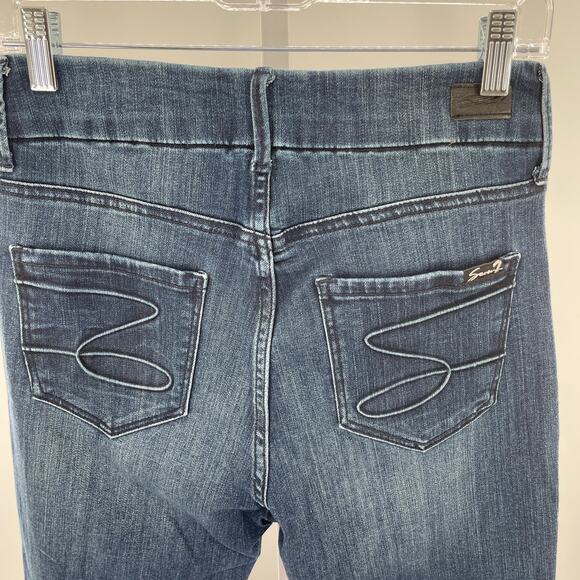 Seven7 Tummyless Blue Denim Ultra High Rise Skinny Stretch Y2K Classic Jeans 6 - Picture 5 of 13